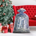Punga cadou extra mare din folie, model fulgi de gheata, 78x120cm