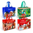 Punga decorativa pt cadouri, textil netesut,  4 modele, 31x25x17cm