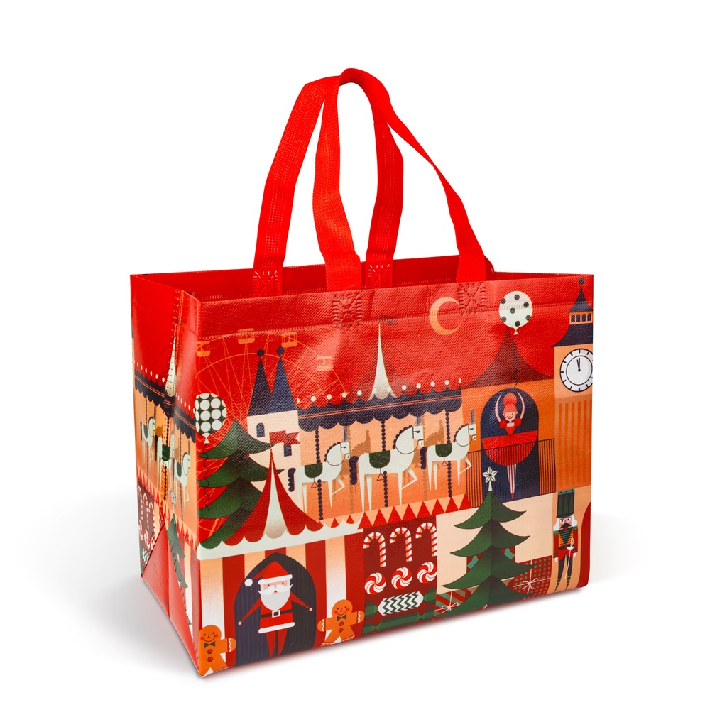 Punga cadou, textil netesut, 4 modele, 31x25x17cm