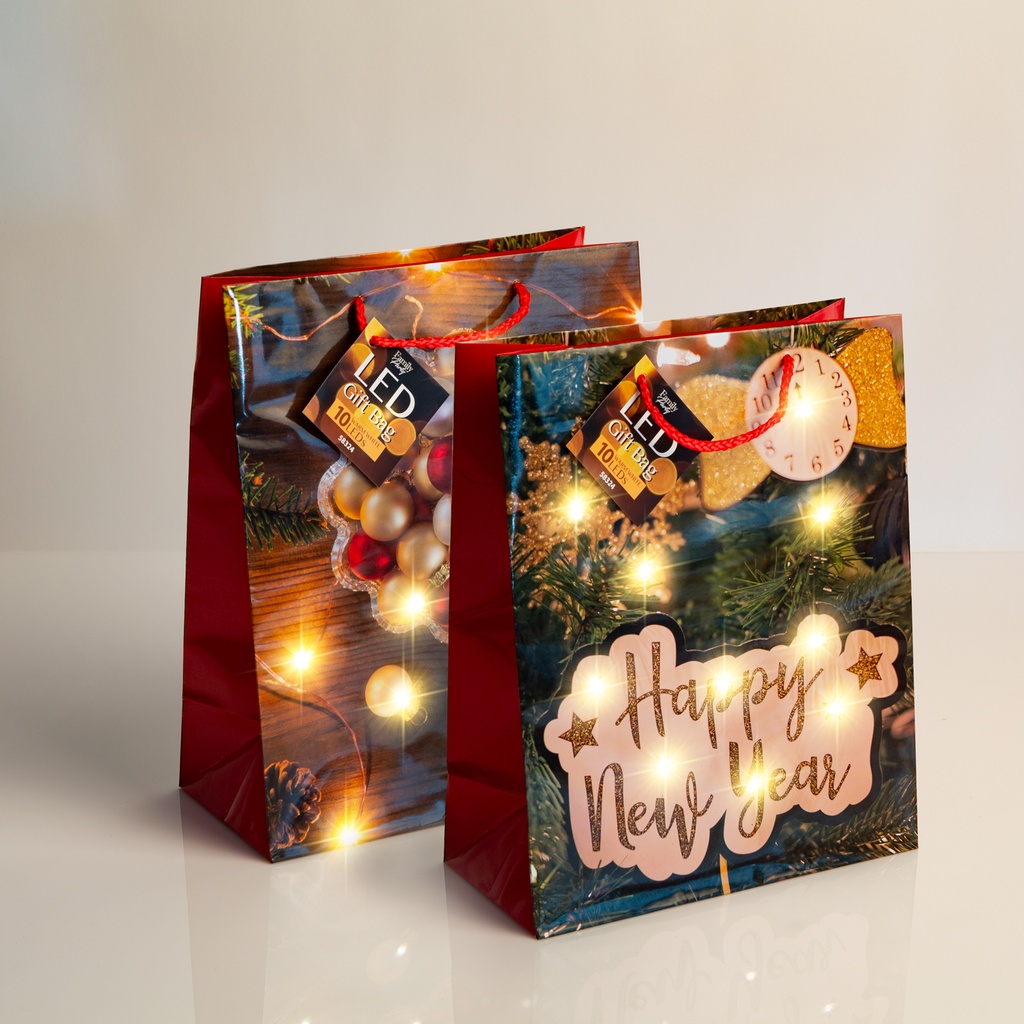Pungi cadou, LED, 265x127x330mm, set 12 buc.