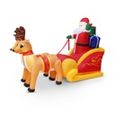 Sanie gonflabila Mos Craciun, 9 LED, IP44, 230cm