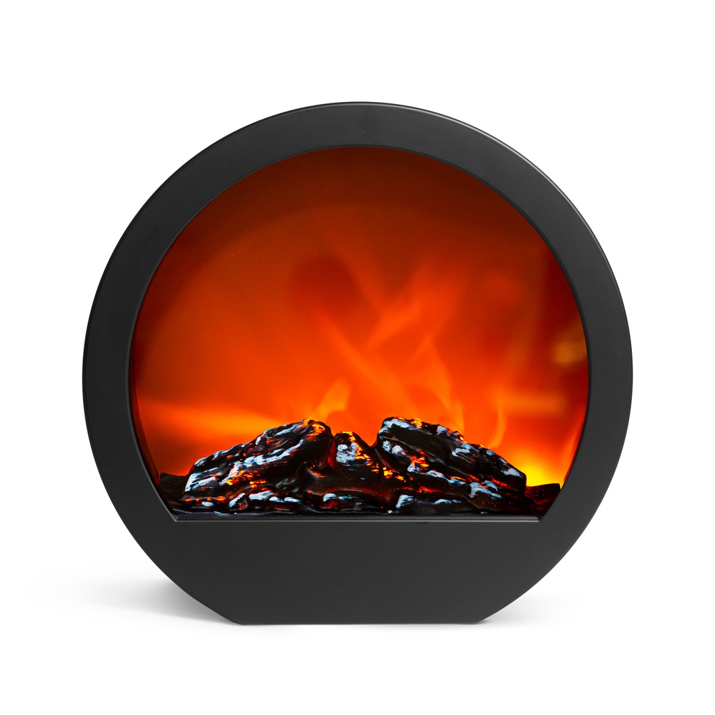 Semineu cu efect de flacara LED, baterie/retea, 35x12x38cm