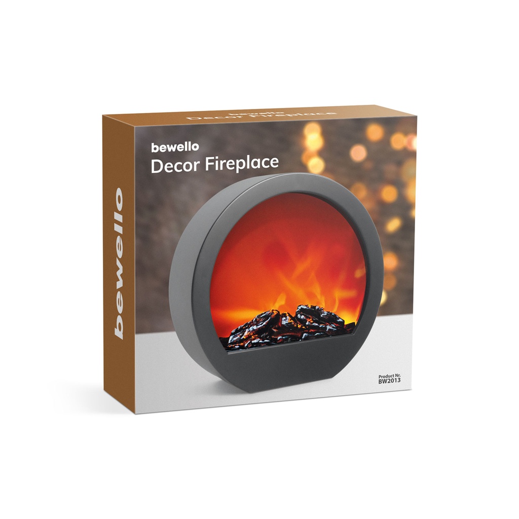 Semineu cu efect de flacara LED, baterie/retea, 35x12x38cm