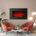 Semineu electric de perete, radiator + LED, 91x15x56cm