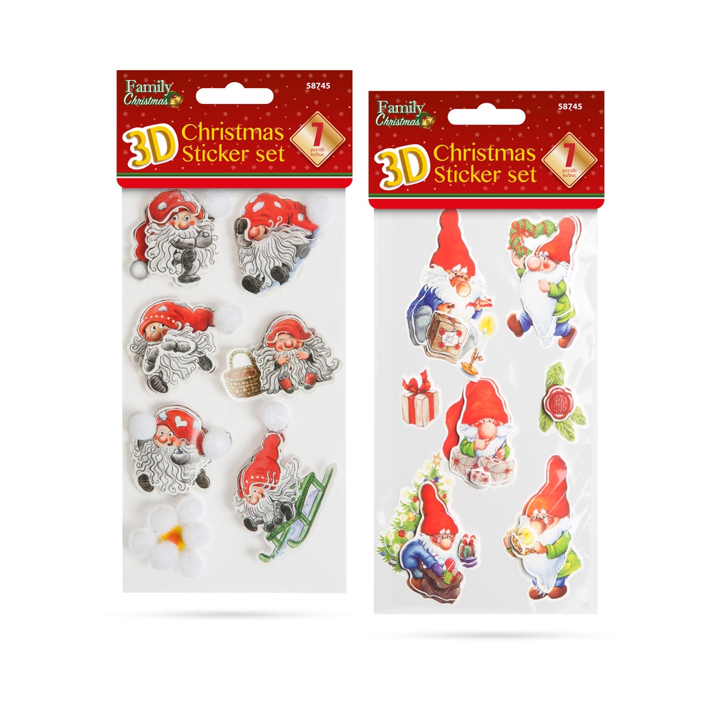 Set autocolante 3D, Craciun, 2 modele