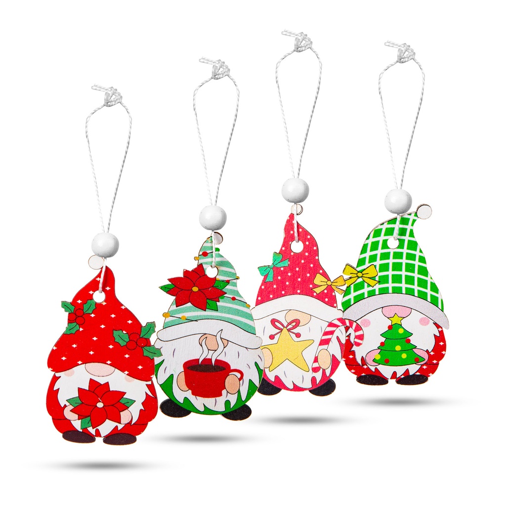 Ornamene brad, spiridusi, 4 modele, set 12 buc.