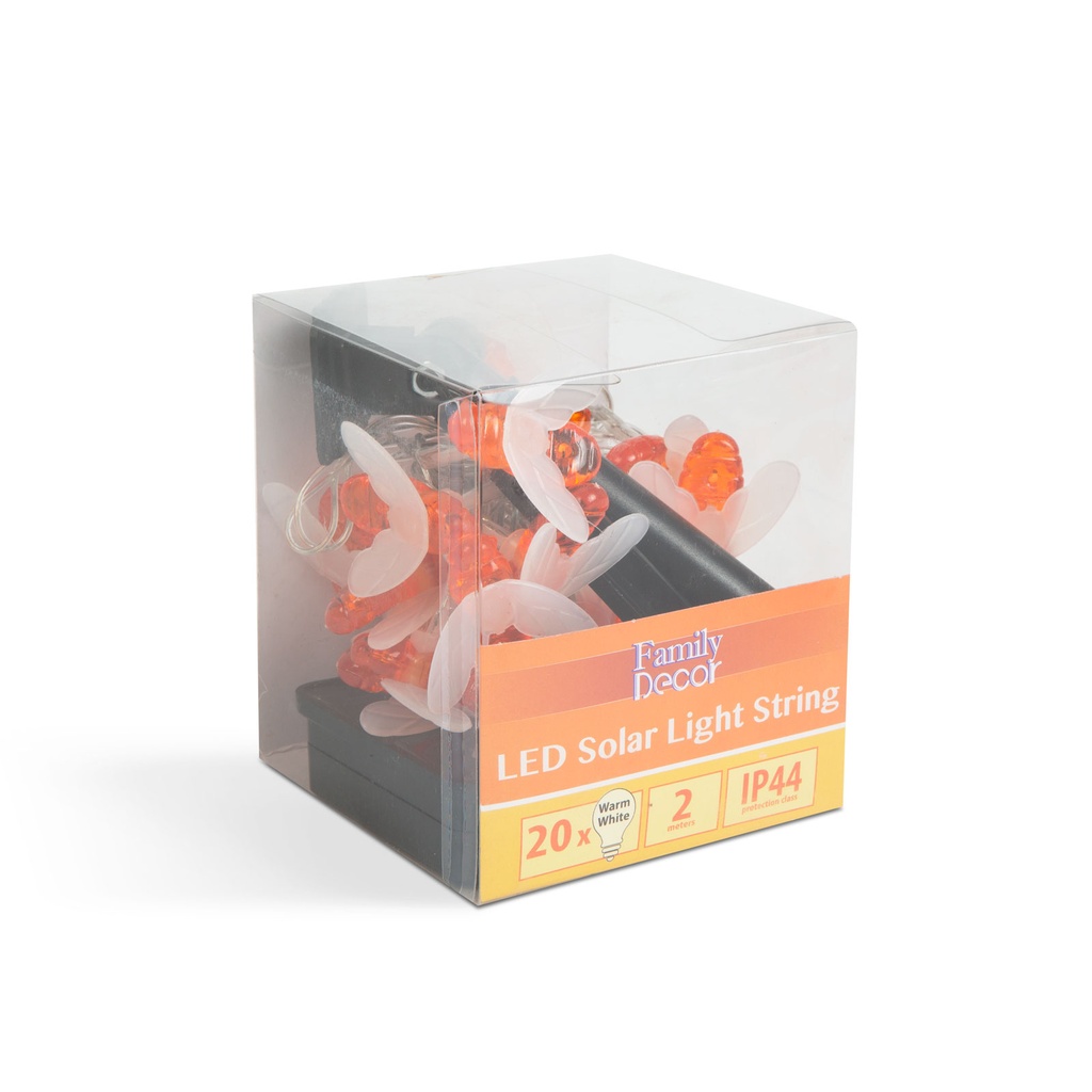 Sir de lumina solara, albina, 20 LED, 2.3m