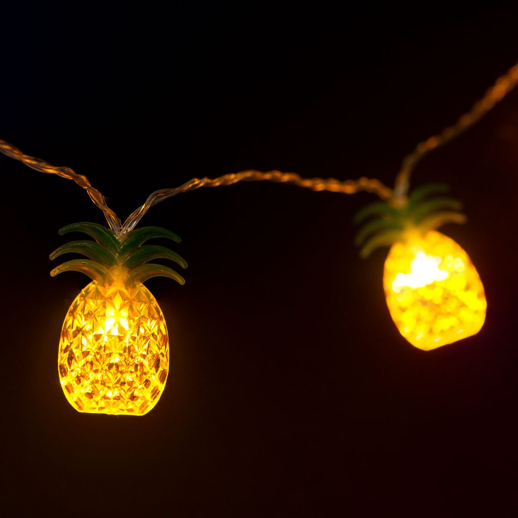 Sir de lumini, ananas, 10 LED, alb cald, 1.65m
