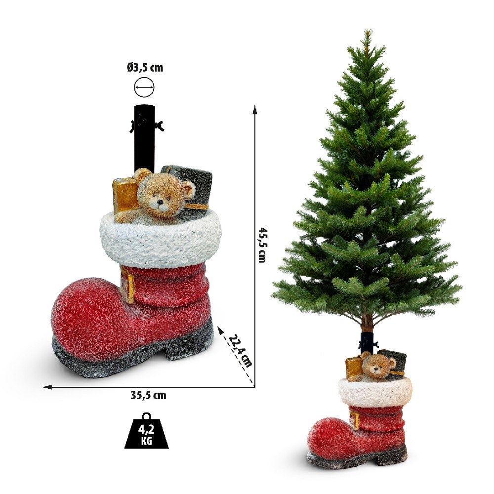 Suport brad Craciun, cizma, 35.5x22.4x45.5cm