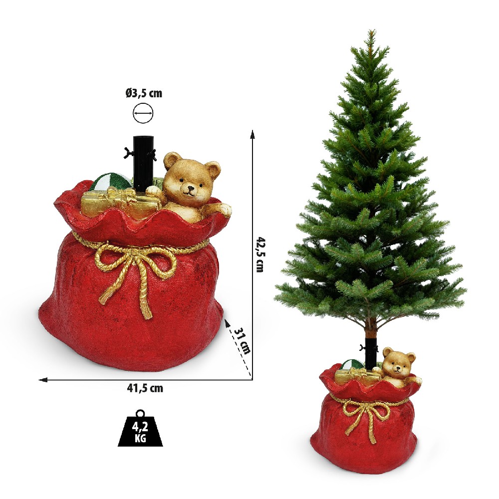 Suport brad, sac Mos Craciun, 41.5x31x42.5cm