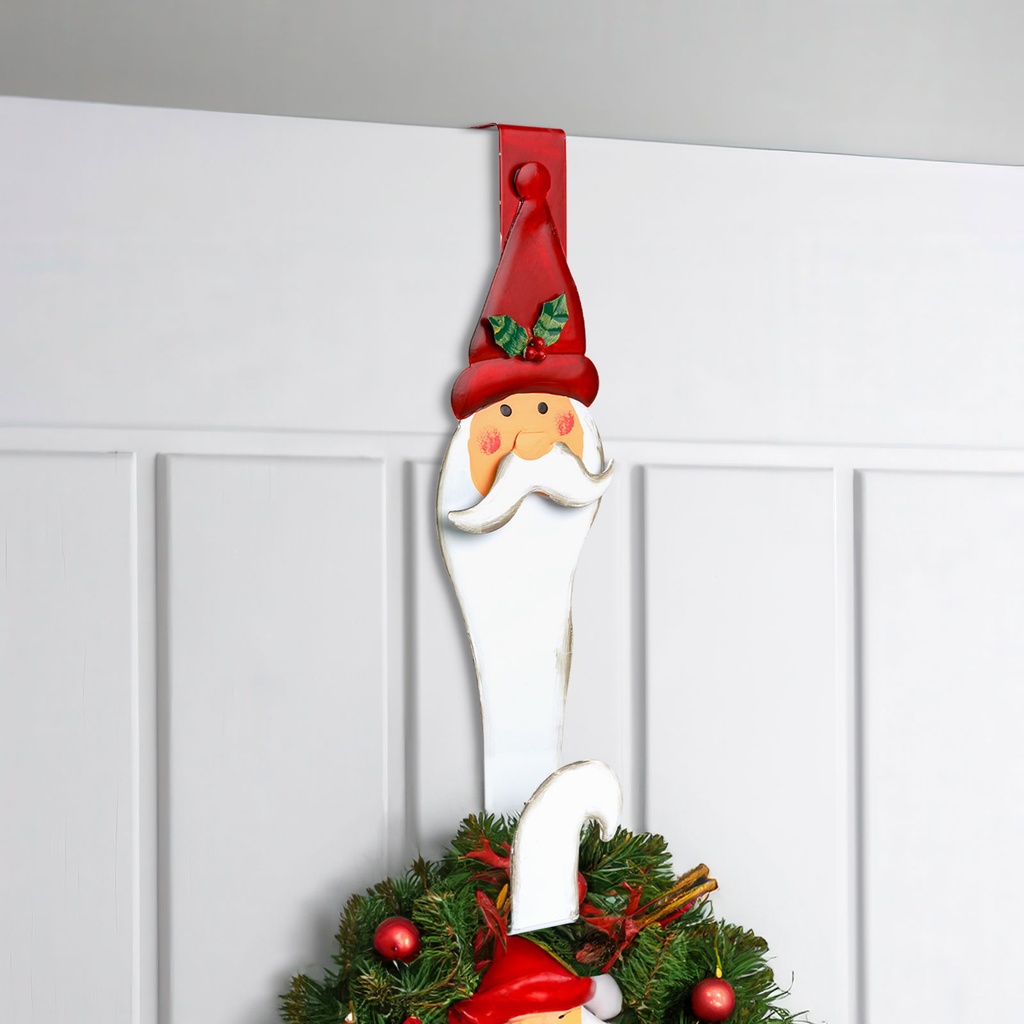 Suport coronita usa, metalic, Mos Craciun, 38cm