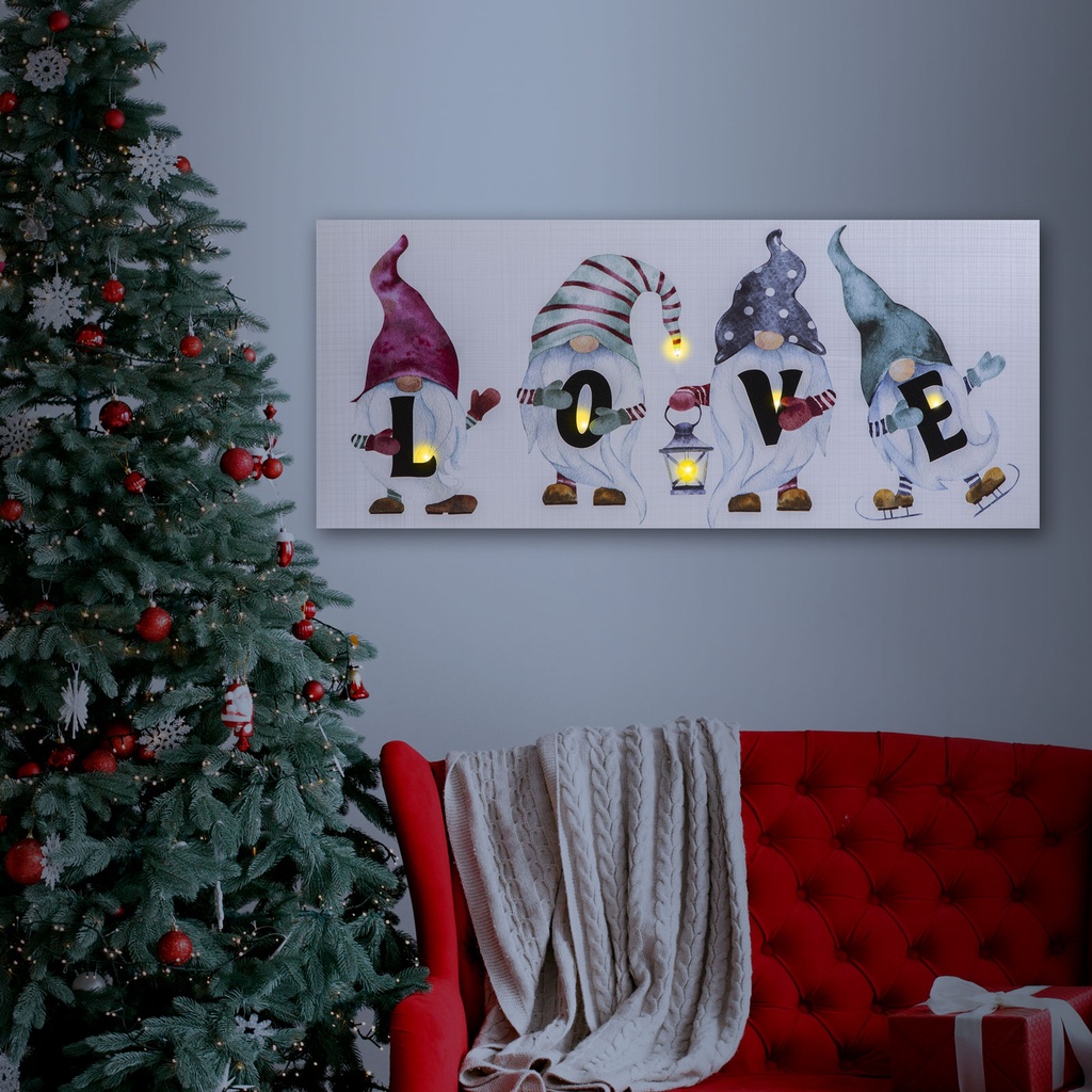 Tablou cu LED, love, 2xAA, 30x70cm