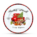 Tava de Craciun din metal, masina, alb, 33cm