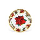 Tava decorativa, plastic, floare poinsettia, 22cm