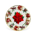Tava decorativa, plastic, floare poinsettia, 37.5cm