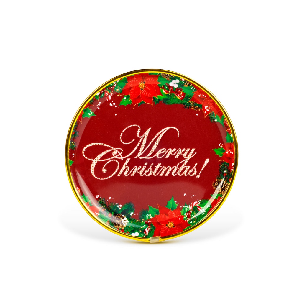 Tava decorativa, plastic, Merry Christmas, 22cm