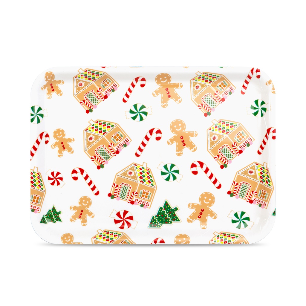 Tavita decorativa, model casuta turta dulce, plastic, 36x26cm