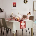 Traversa decorativa de masa, Mos,  Merry Christmas, rosu, negru, 183x33cm