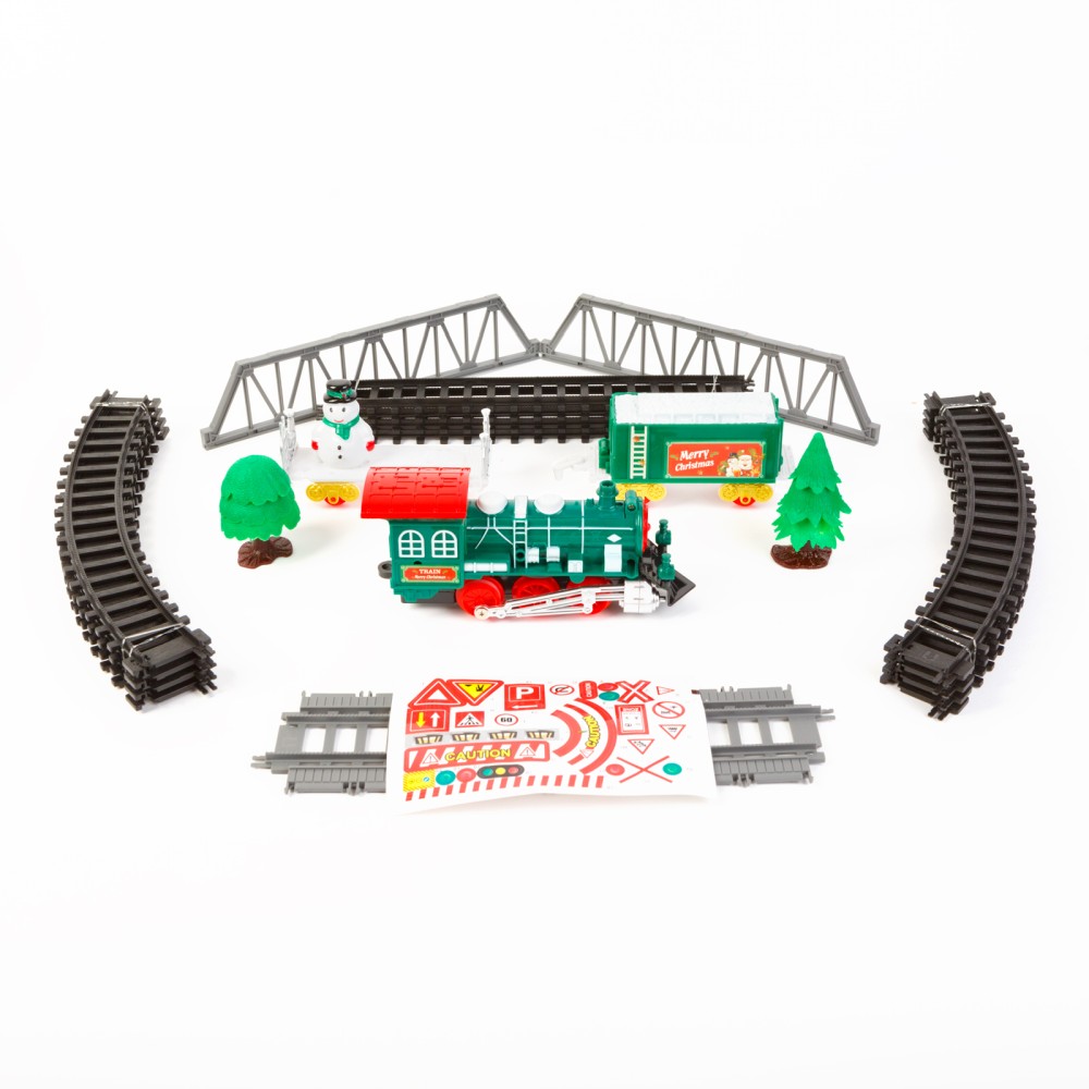 Trenulet de Craciun pentru brad, muzica si lumini