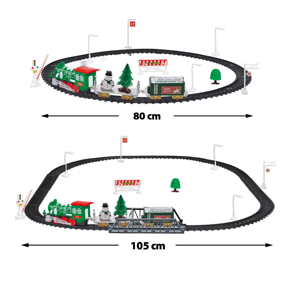 Trenulet de Craciun pentru brad, muzica si lumini