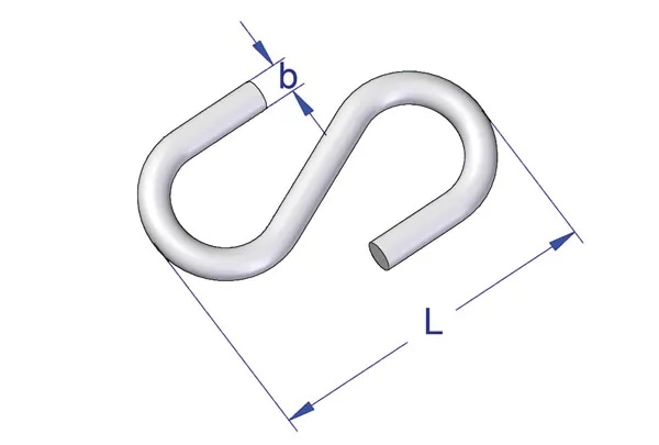 Carlig S, metalic, L 50mm