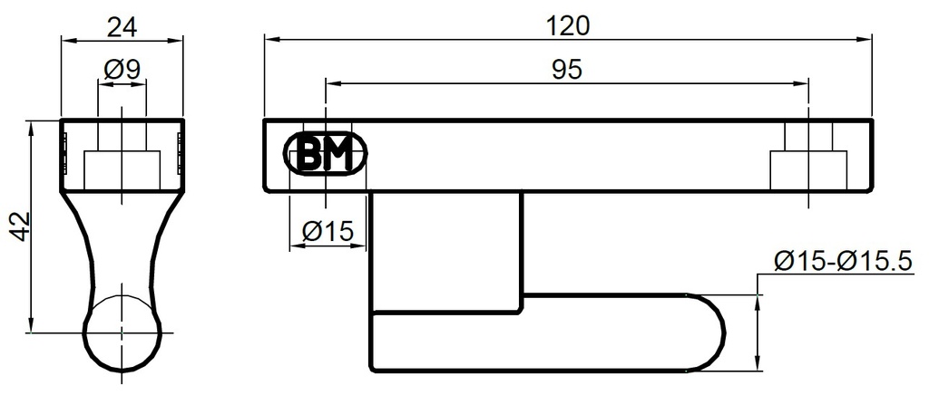 Balama oblon TIR, 120mm, set complet