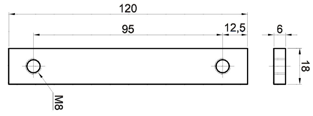 Balama oblon TIR, 120mm, set complet
