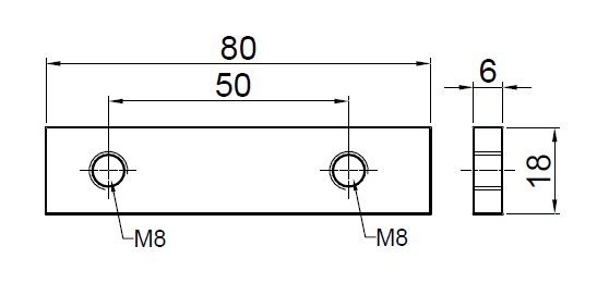 Balama oblon, 90mm, set complet