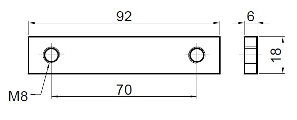 Balama oblon, 90mm, set complet
