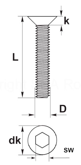 Surub M8x25, cap inecat imbus, otel zincat