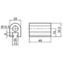 Balama oblon, inclinata, Fi 12mm, latime 25mm, Set