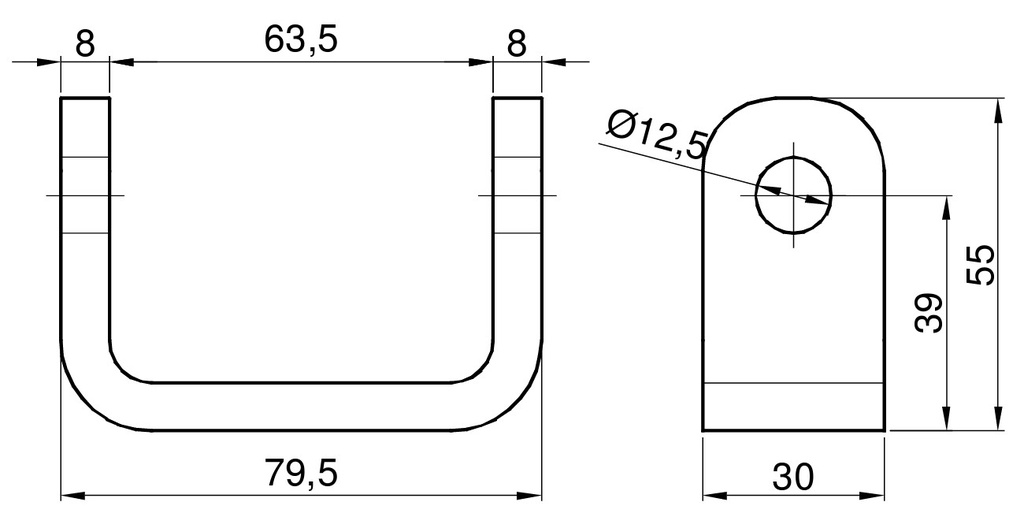 Balama usa spate, zincata, 345 mm, Completa