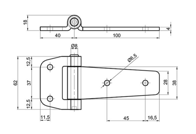 Balama usa laterala, Inox, 140x62mm