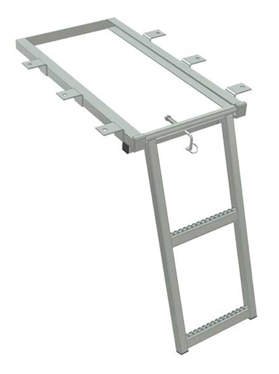 Scara retractabila, zincata, 2 trepte