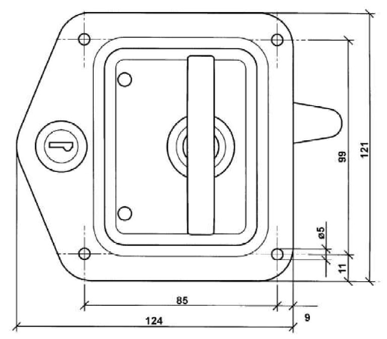 Inchidere Usa cu Maner T, 124x121mm