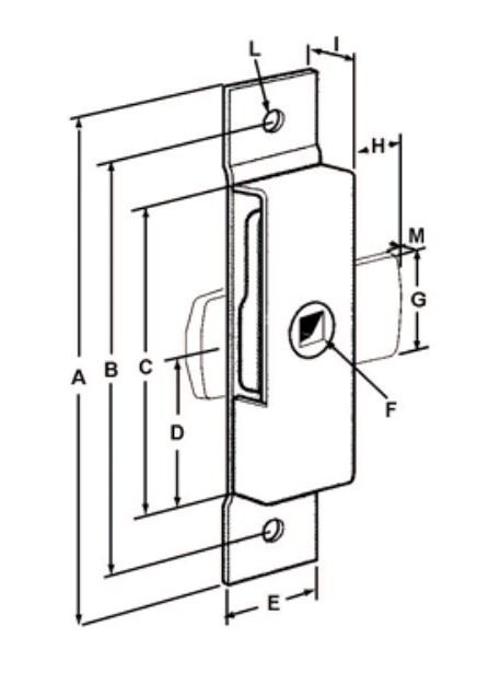 Incuietoare cu limba, Zincata, 125x28mm