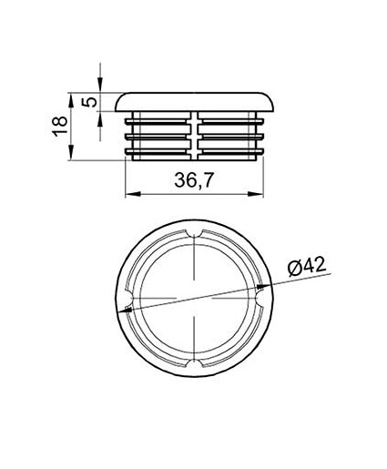Dop plastic, Fi 42mm