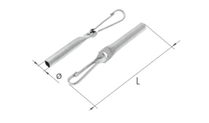Capat cablu cu carabina, 8 mm