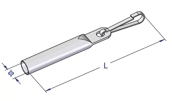 Capat cablu cu carabina, 8mm