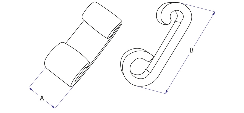 Carlig plastic, extensor, latime 20mm