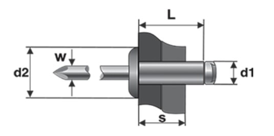 POP Nit cap bombat, Aluminiu/Otel, 4.8x18 mm