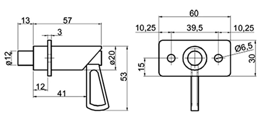 Bolt siguranta, placa orizontala, Fi 12mm