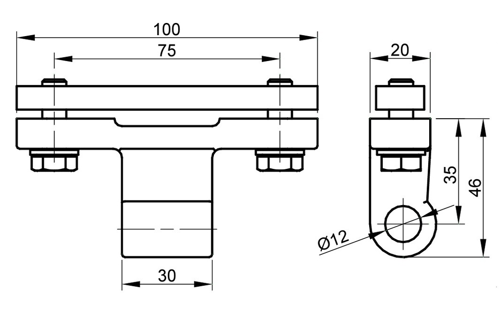 Balama oblon, Fi 11.4mm, soclu