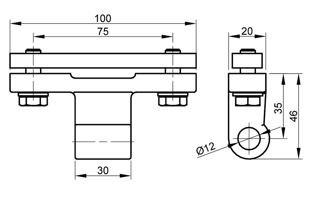 Balama oblon, Fi 11.4mm, set