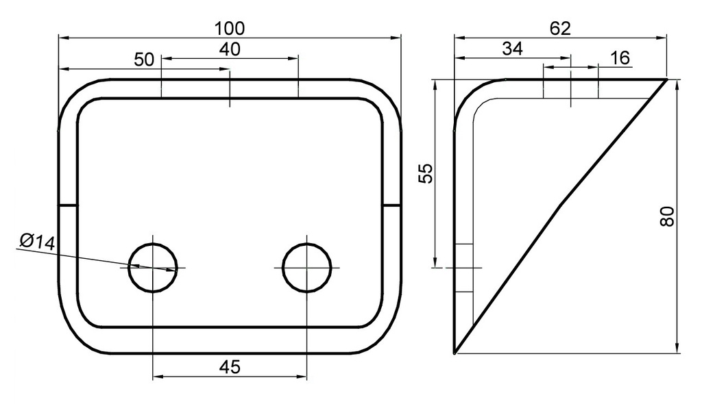 Consola, suport prindere sasiu, dublu