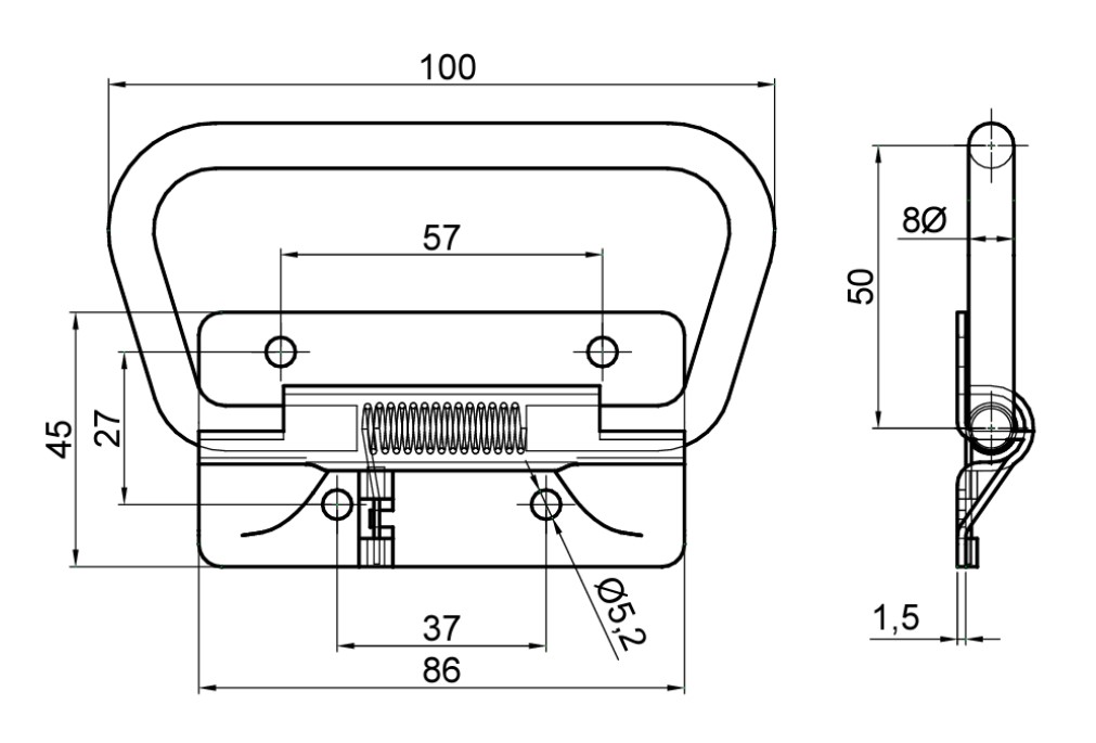 Maner rabatabil, zincat