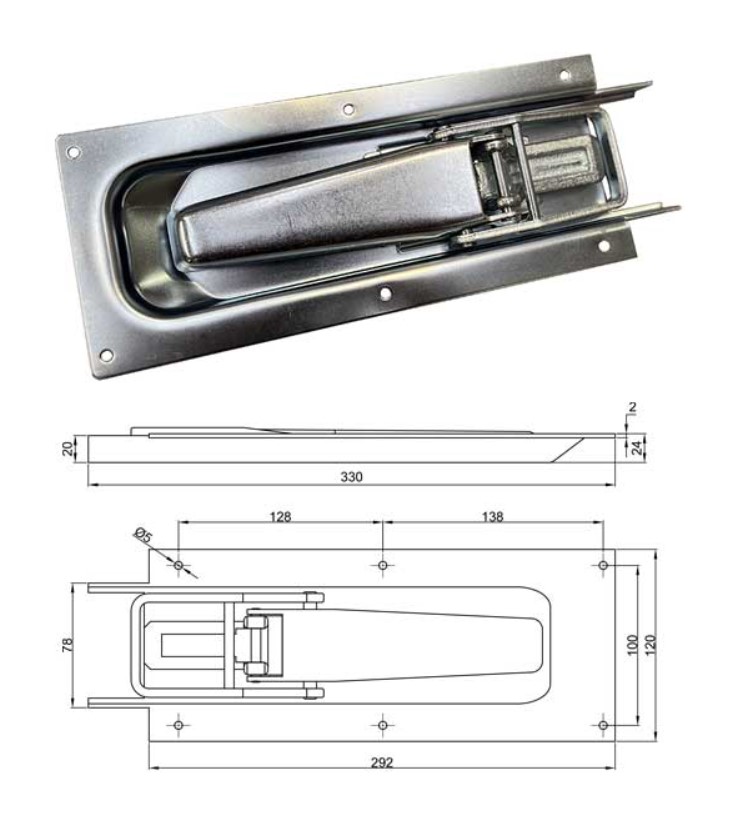 Incuietoare tip TICO, zincata, incastrata