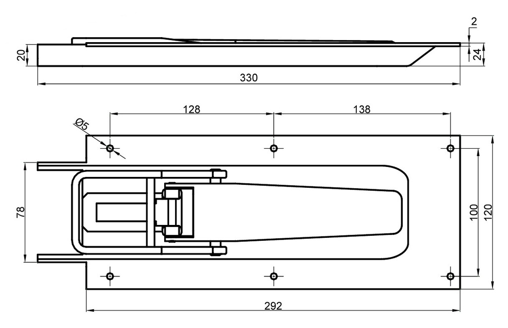 Inchizator oblon, tip TICO, zincata, incastrata