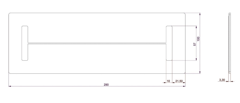 Protectie chinga, cauciuc, 290x100mm