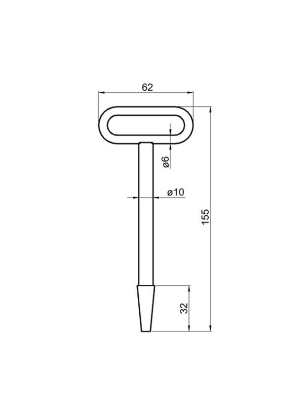 Cheie PICK, patrata, zincata